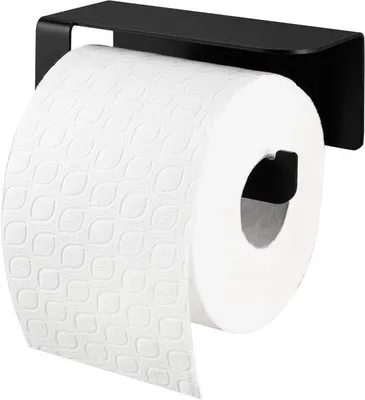 Imagen del producto de Soporte para papel higiénico autoadhesivo de acero inoxidable Unyqoos®, sin necesidad de taladrar, acabado mate, con espacio de almacenamiento para baño y cocina, resistente a arañazos y a la corrosión