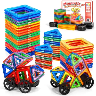 Image de Blocs de construction magnétiques - Jouet éducatif pour enfants - 88 pièces