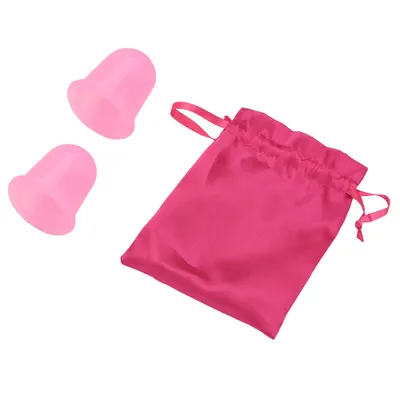 Produktbild von 2 Stück/Set Silikon-Vakuum-Körpermassage-Helfer Anti-Cellulite-Massagebecher Schröpfen (Rosa)