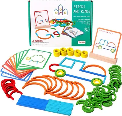 Produktbild von Formen-Puzzle aus Holz - Lernspielzeug für Kinder 3-6 Jahre, Förderung der Motorik & Kreativität