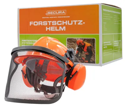 Produktbild von SECURA Forsthelm Premium | Schutzhelm Kettensäge Visier, Gehörschutz EN 397