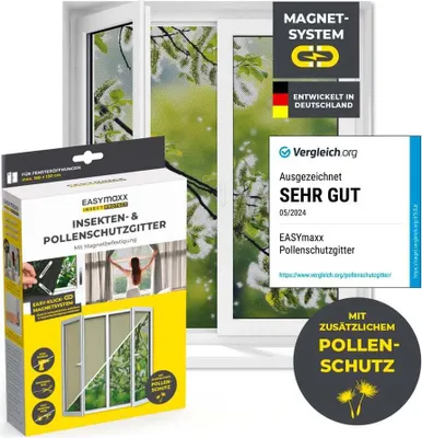 Produktbild von EASYmaxx Pollenschutz für Fenster mit Magic Click zuschneidbar bis 150 x 130 cm