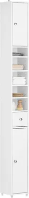Immagine prodotto di SoBuy BZR34-W Armadio da bagno Armadio a colonna Armadio da bagno Armadio da toilette L20xP20xH180cm - Bianco