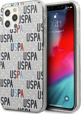 Produktbild von U.S Polo, Hülle iPhone 12 Pro Max Assn Logo Mania ultra robust elegant, Weiß / Grau