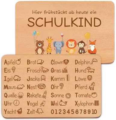 Image de Cadeau pour la rentrée scolaire : planche en bois pour apprendre l'alphabet