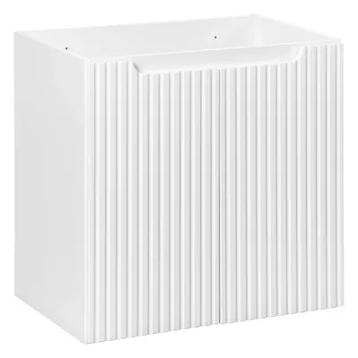 Zdjęcie produktu dla Szafka Łazienkowa Pod Umywalkę Biała Mat 60 Cm Nowoczesna Frezowana