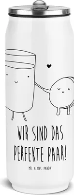 Produktbild von Mr. & Mrs. Panda Trinkflasche Milch Keks - Weiß - Geschenk, Lustige Sprüche, Wasserflasche, Mehrwegdose, sport, Kaffee, Milk, Thermoflasche, Sportflasche, Cookie, Kekse