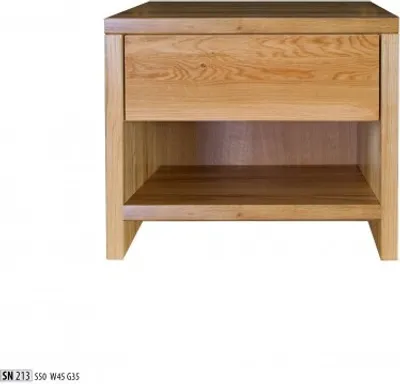 Produktbild von Nachtschrank Nachttisch Nachtkonsole 1 Schublade Massivholz Regal Konsole Eiche