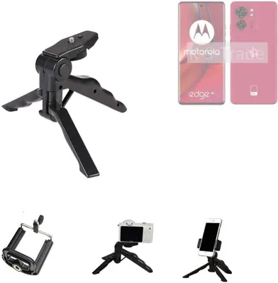 Produktbild von K-S-Trade Stativ Tisch-Ständer Dreibein Handy-Stativ Ständer kompatibel mit Motorola Edge 40 Mini-Stativ Smartphone Tripod Handy-Stativ aus Plastik