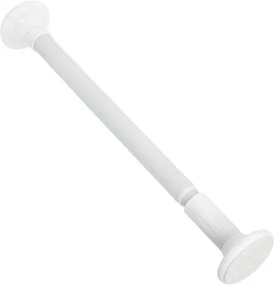 Image de Tringle télescopique pour rideau de douche en acier inoxydable, 40-50 cm, blanche
