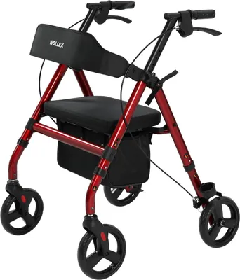 Produktbild von maxErgo Rollator Rot Gehhilfe für Outdoor Indoor zugelassen als Medizinprodukt