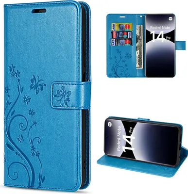 Produktbild von Hülle für Xiaomi Redmi Note 14 Pro 5G, Handy Tasche Handyhülle Wallet Case Flip Cover in Blau