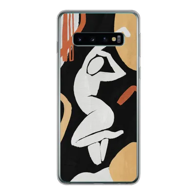 Produktbild von MuchoWow® Handyhülle Schutzhülle Hülle für Samsung Galaxy S10 Frau - Silhouette - Grau Silikon Softcase Handy Hülle - Handytasche