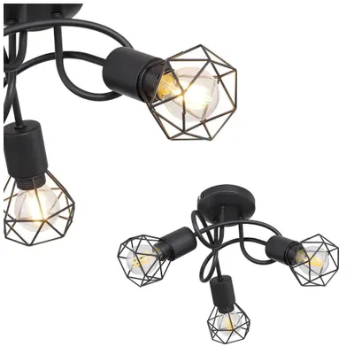 Produktbild von Globo Lighting lampa sufitowa metalowa czarna, 3x E14