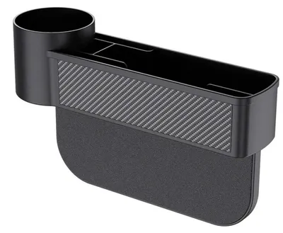 Image de Organisateur de siège auto, couleur noire, dimensions 26,1 x 7,6 x 16,7 cm, en plastique
