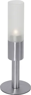 Productafbeelding van Kandelaar, roestvrij staal/glas, met voet, 28,5 cm hoog, voetdiameter 10 cm