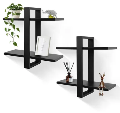 Image de Étagère murale noire pour un intérieur moderne