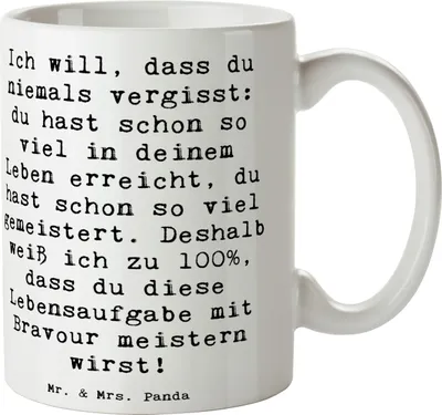 Produktbild von Mr. & Mrs. Panda Kaffeetasse Spruch Trost Erinnerungen - Weiß - Geschenk, Gefühle, Tasse, Mut, Zitat, Keramiktasse, Bewältigung, Stimmung, Kaffeebecher, Erfolge, Becher