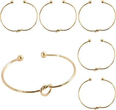 Produktbild von Oblique Unique 6x Armband Armreif mit Knoten für Mädchen Frauen Damen JGA Hochzeit Geburtstag Party gold