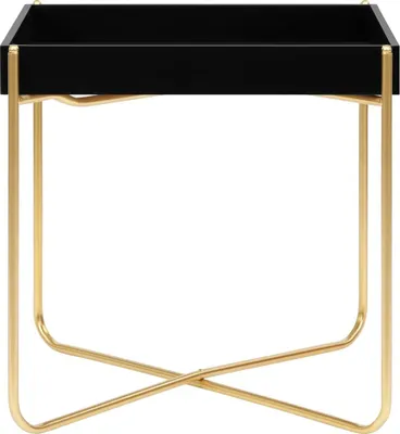 Produktbild von vidaXL Beistelltisch Schwarz und Golden 38x38x38,5 cm MDF