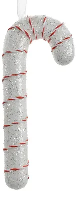 Produktbild von Clayre & Eef Weihnachtsanhänger Zuckerstange 17 cm Weiß Kunststoff