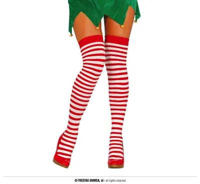 Obrázek produktu pro Nadkolenky vánoční pruhované - Santa Claus