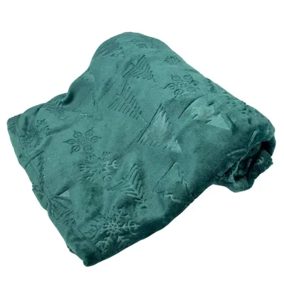 Immagine prodotto di HOME ELEMENTS Coperta in microflanella 150 x 200 cm, 220 GSM, verde scuro Jacquard