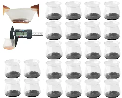Obrázok produktu pre Podložky na nožičky stoličiek, filcové, okrúhle, univerzálne, čierne, 24 kusov.