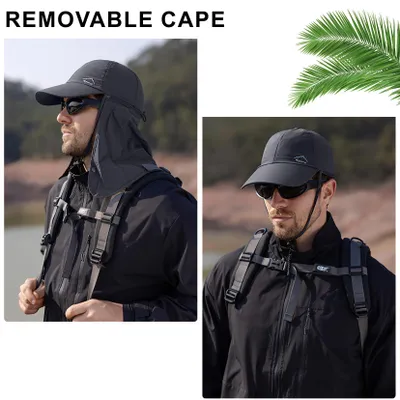 Produktbild von Baseball Cap mit Nackenschutz, UV-Schutz, schnelltrocknend, leicht, atmungsaktiv, Sportmütze für Outdoor
