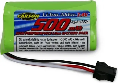 Produktbild von Carson LiIon Akku 7,4V 500mAh Akku Land Rover, JST