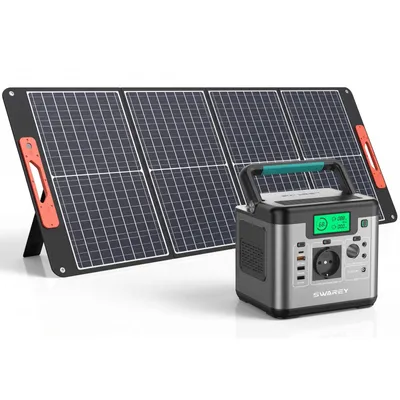 Productafbeelding van 500W(1000W piek) Draagbare energiecentrale 518Wh oplader met 100W zonnepaneel,Thuisbatterij,zonnegenerator,powerbank,65W USB-C,salderingsregeling