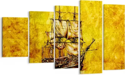 Produktbild von Bild auf Leinwand - Leinwandbild - Piratenschiff Ozean Schatz - 100x60cm - Wand Bild - Wanddeko - Leinwanddruck - Bilder - Kunstdruck - Wanddekoration - Leinwand bilder - Wandkunst - EG100x60-0523