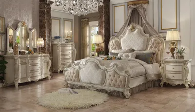 Produktbild von Luxus Kommode Anrichte Spiegel Barock Rokoko Klassische Möbel Holz Kommoden 2tlg