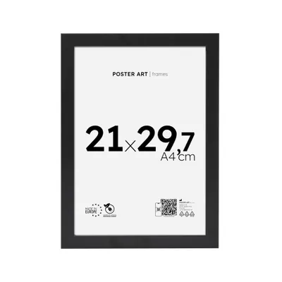 Zdjęcie produktu dla Ramka na zdjęcia i plakaty A4 21x29,7 cm, czarna, MDF – Poster Art