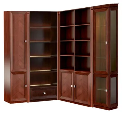 Immagine prodotto di Stilvolle Braune Eckschränke Wohnzimmer Holzmöbel Klassische Büromöbel