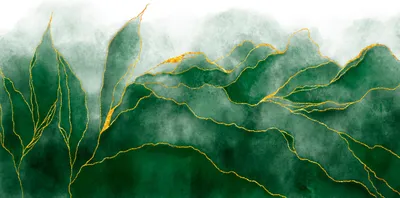 Produktbild von Vlies Fototapete Blätter Dschungel Grün Ombre Aquarelle (368x254cm - 4 Bahnen) Moderne weiß Wohnzimmer Schlafzimmer Wandtapete Modern Tapete UV-Beständig Montagefertig
