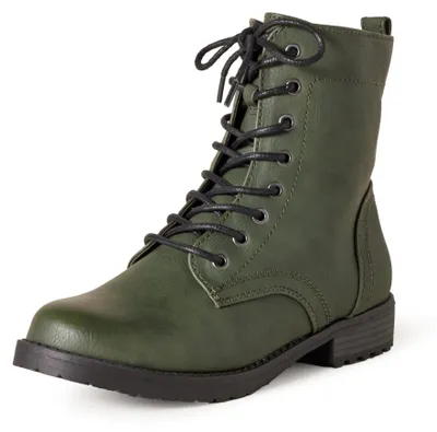 Produktbild von A. Essentials Damen Springerstiefel mit Schnürung, Grün, Größe 40