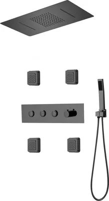 Produktbild von Mexen Soler Unterputz-Duschset, schwarz - 7601-04-70