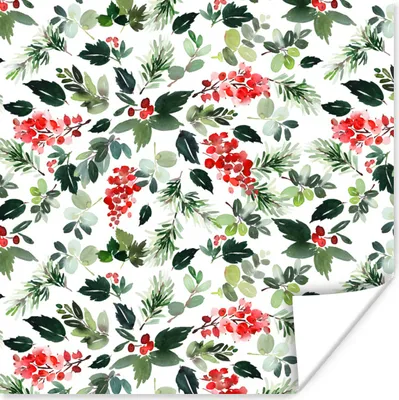 Produktbild von MuchoWow® Poster Aquarell - Beeren - Rot 50x50 cm - Wohnzimmerdekoration