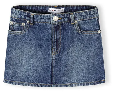 Minoti Jeansrock Dunkelblau für Mädchen, Vorderansicht