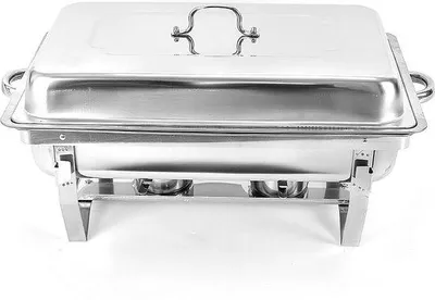 Produktbild von Warmhalteplatte Chafing Dish aus Edelstahl mit 9 Litern Fassungsvermögen, Silber