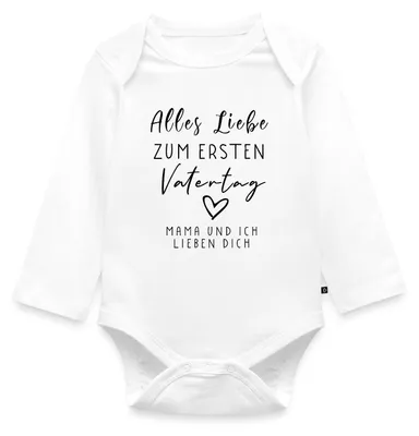 Produktbild von Spreadshirt Alles Liebe Zum Ersten Vatertag Geschenk Papa Tages Baby Body Langarm, 86 (12-18 M.), Weiß