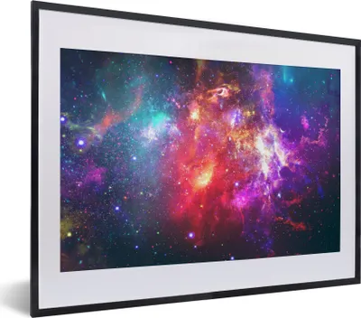 Produktbild von MuchoWow® Gerahmtes Poster Sterne - Farben - Weltraum 40x30 cm - Poster mit Schwarzem Bilderrahmen Wandposter Rahmen Foto Bilder - Bilderrahmen - Poster im Rahmen