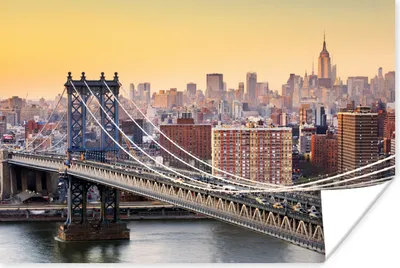 Produktbild von MuchoWow® Poster Skyline von New York City am Abend 60x40 cm - Schlafzimmerdekoration