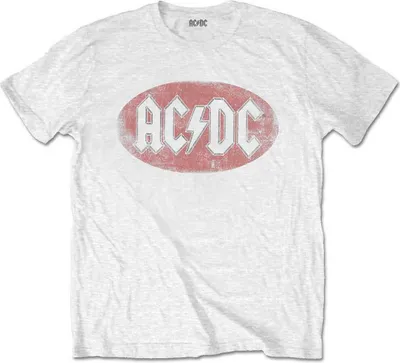 Obrázok produktu pre AC/DC Oval Logo Vintage White S Tričko