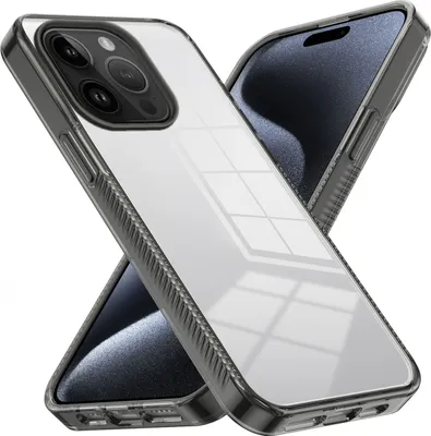 Produktbild von Hülle für iPhone 14 Pro Rutschfest Kristallklare Stoßfeste TPU Bumper Handyhülle Schwarz