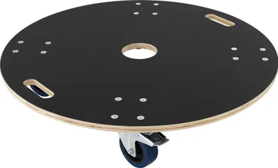 Produktbild von ECD Germany Transportroller rund, Ø 77x14,5 cm, mit Siebdruckplatte und 2 gebremsten Rollen, 800 kg Tragkraft, für Umzug Möbel-Transport