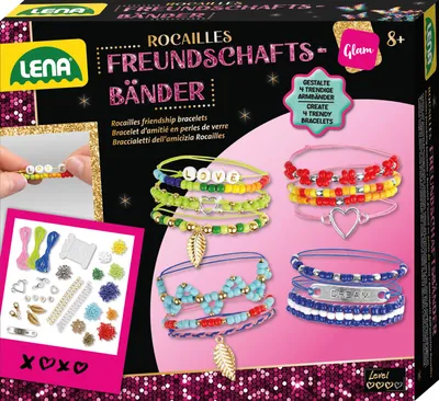 Produktbild von Lena 42721, Armbänder-Bastelset für Kinder, 8 Jahr(e), Mehrfarbig