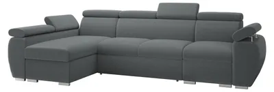 Produktbild von MIRJAN24 Ecksofa Boston LCP, Stilvoll Eckcouch mit zwei Bettkästen und Schlaffunktion, Verchromte Metallfüße, Holzkonstruktion (Farbe: Kronos 22, Seite: Links LCP+2R+1P(65))