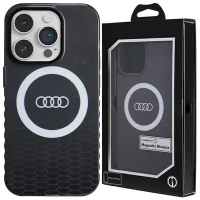 Produktbild von Audi IML Big Logo MagSafe Case iPhone 15 Pro Max 6.7" schwarz hardcase AU-IMLMIP15PM-Q5/D2-BK Schutzhülle